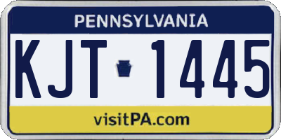 PA license plate KJT1445