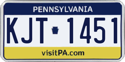 PA license plate KJT1451