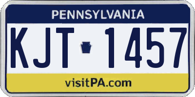 PA license plate KJT1457