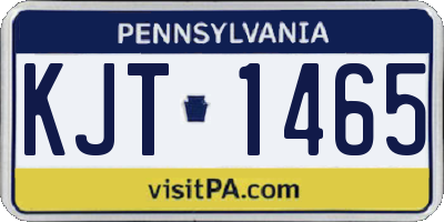 PA license plate KJT1465