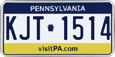 PA license plate KJT1514