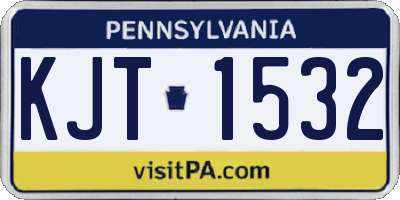 PA license plate KJT1532