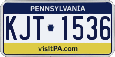 PA license plate KJT1536