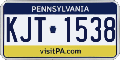 PA license plate KJT1538