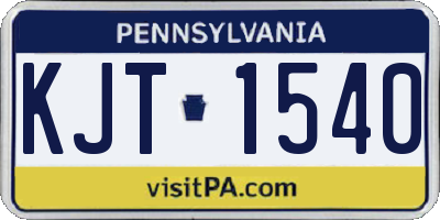 PA license plate KJT1540