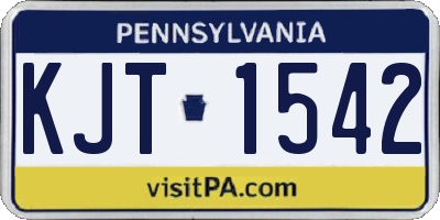 PA license plate KJT1542