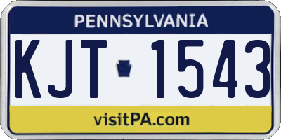 PA license plate KJT1543