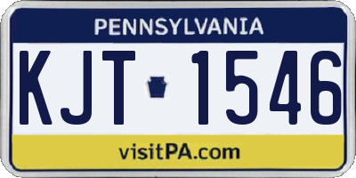 PA license plate KJT1546