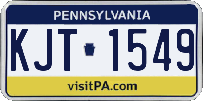 PA license plate KJT1549