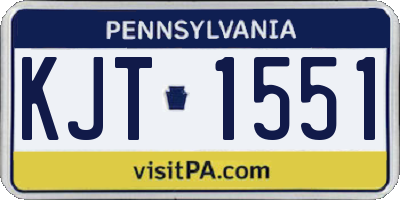 PA license plate KJT1551