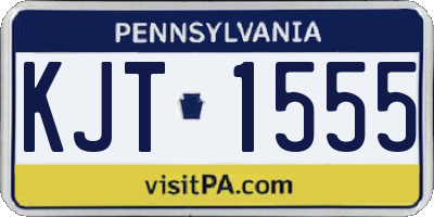 PA license plate KJT1555