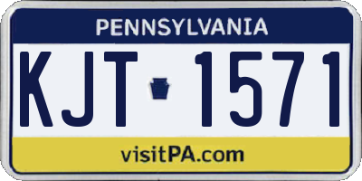 PA license plate KJT1571