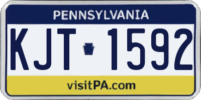 PA license plate KJT1592