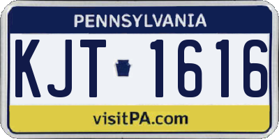PA license plate KJT1616