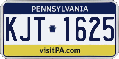 PA license plate KJT1625