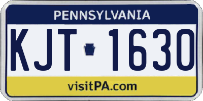 PA license plate KJT1630