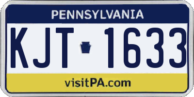 PA license plate KJT1633