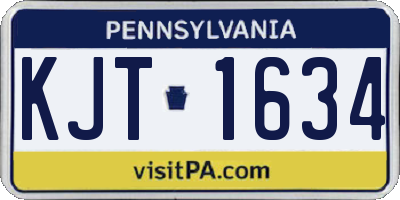 PA license plate KJT1634