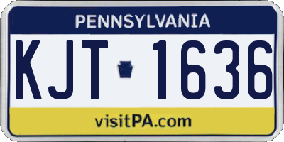 PA license plate KJT1636