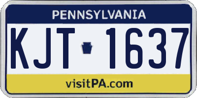 PA license plate KJT1637