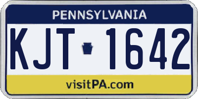 PA license plate KJT1642