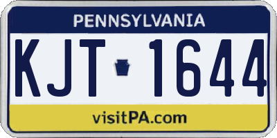 PA license plate KJT1644