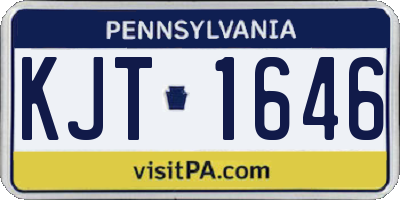 PA license plate KJT1646