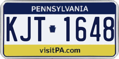 PA license plate KJT1648