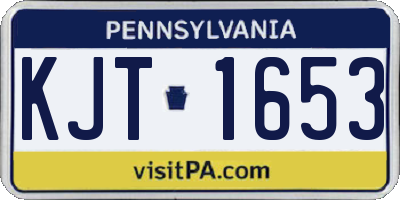 PA license plate KJT1653
