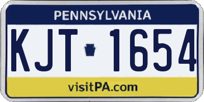 PA license plate KJT1654