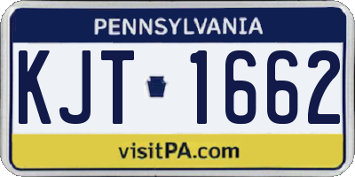 PA license plate KJT1662