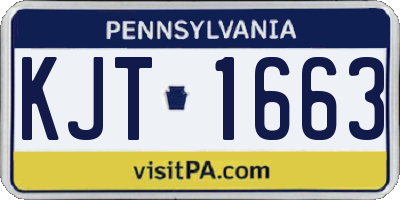 PA license plate KJT1663