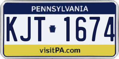 PA license plate KJT1674
