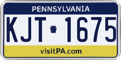 PA license plate KJT1675