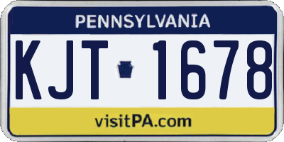 PA license plate KJT1678