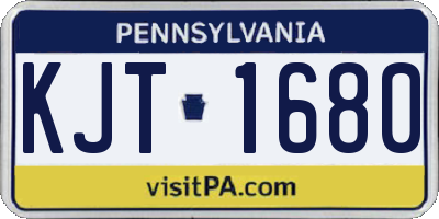 PA license plate KJT1680