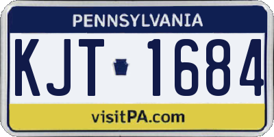 PA license plate KJT1684