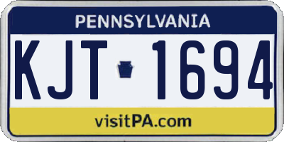 PA license plate KJT1694