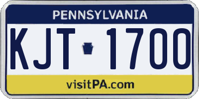 PA license plate KJT1700