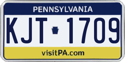PA license plate KJT1709