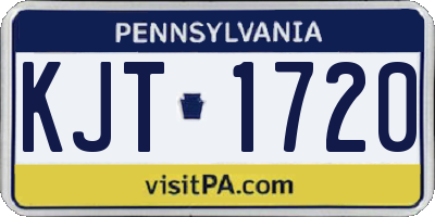 PA license plate KJT1720