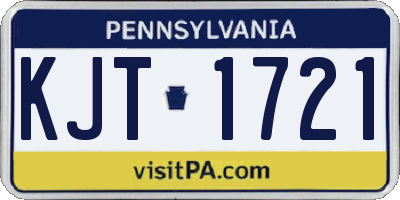 PA license plate KJT1721