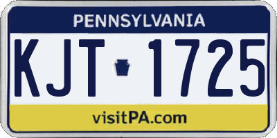 PA license plate KJT1725
