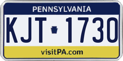 PA license plate KJT1730