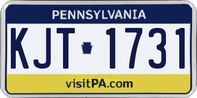 PA license plate KJT1731