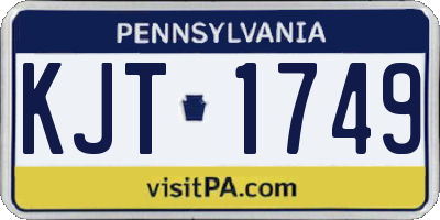 PA license plate KJT1749