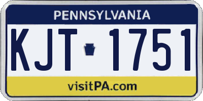 PA license plate KJT1751