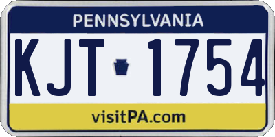 PA license plate KJT1754