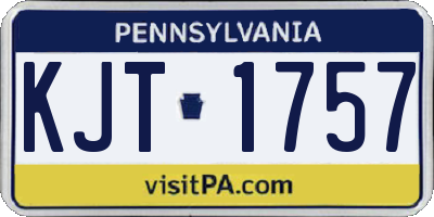 PA license plate KJT1757