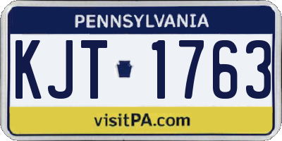 PA license plate KJT1763